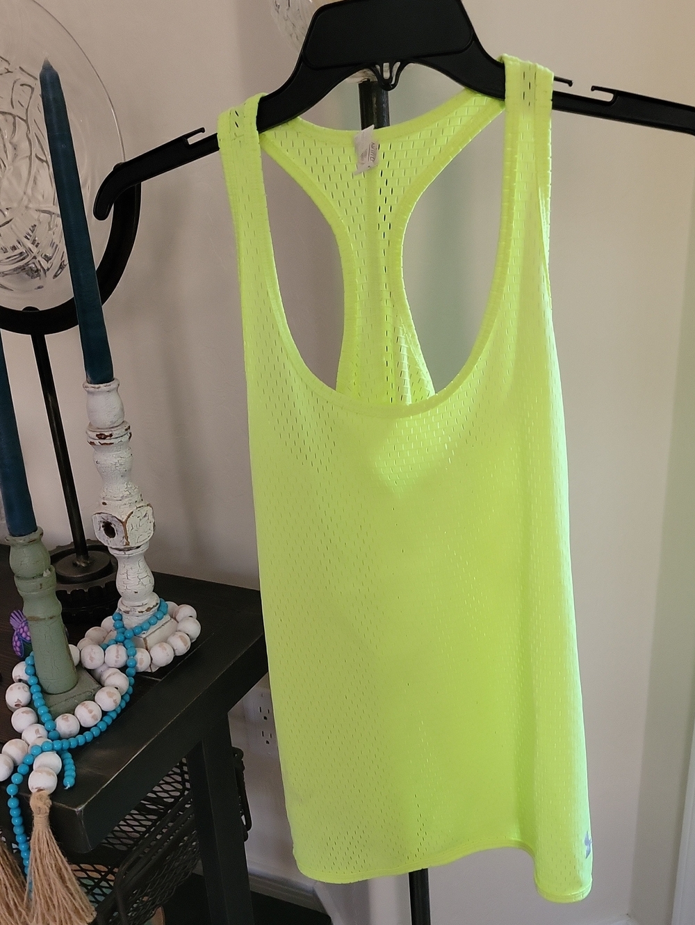 Under Armour Neon Yellow Racerback Mesh Tank Top